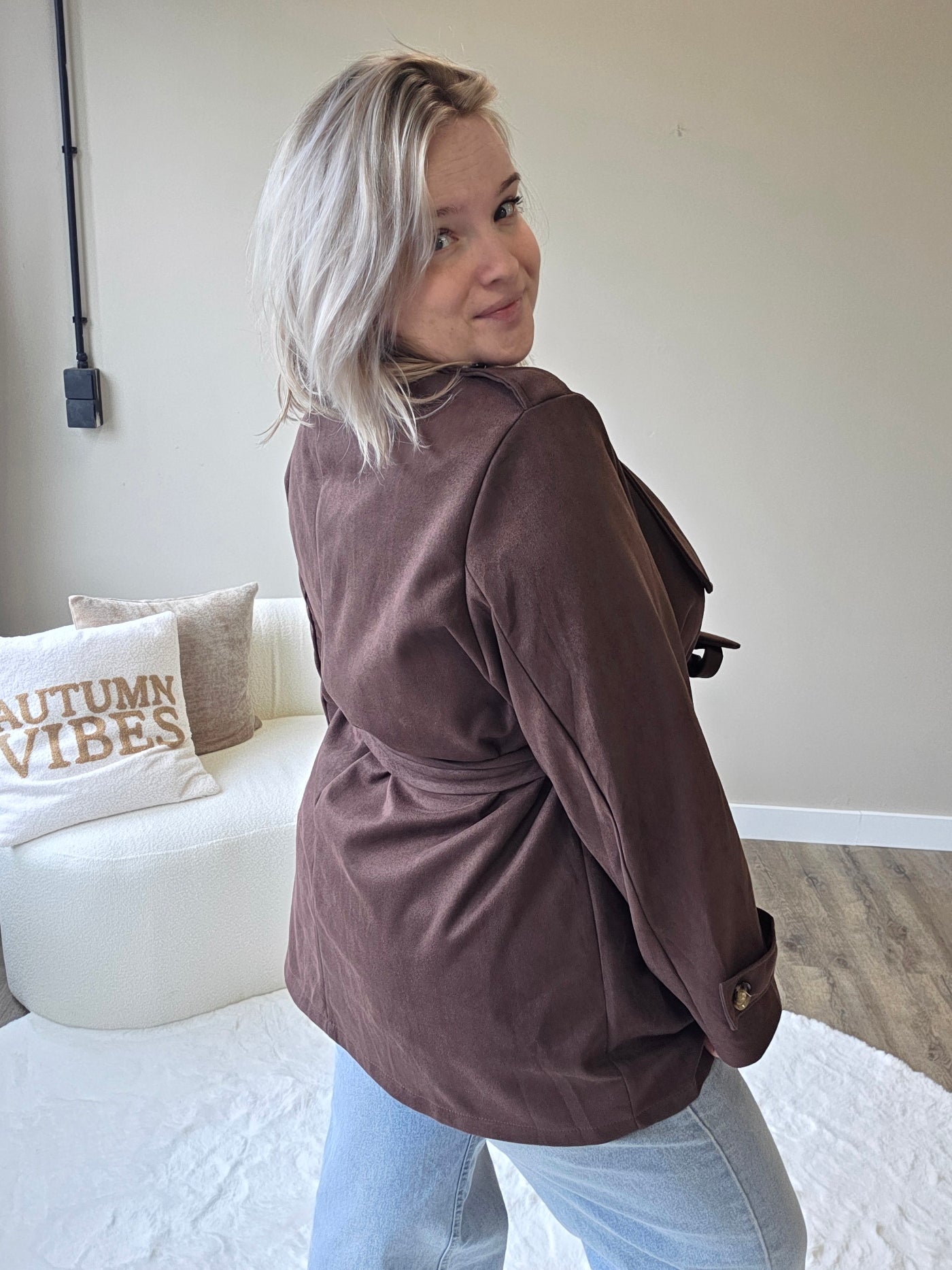 Suède Trenchcoat Short (In 3 kleuren)