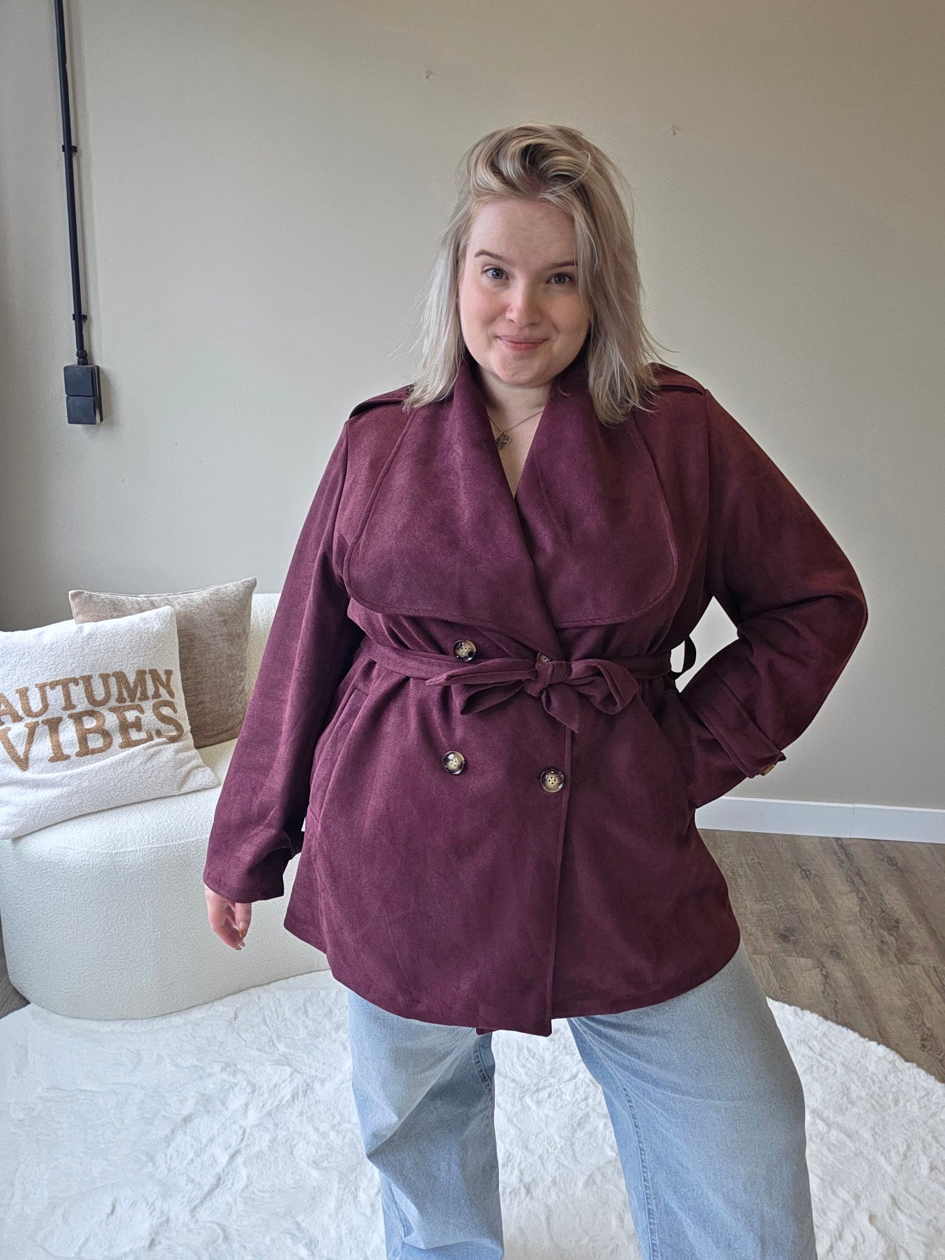 Suède Trenchcoat Short (In 3 kleuren)