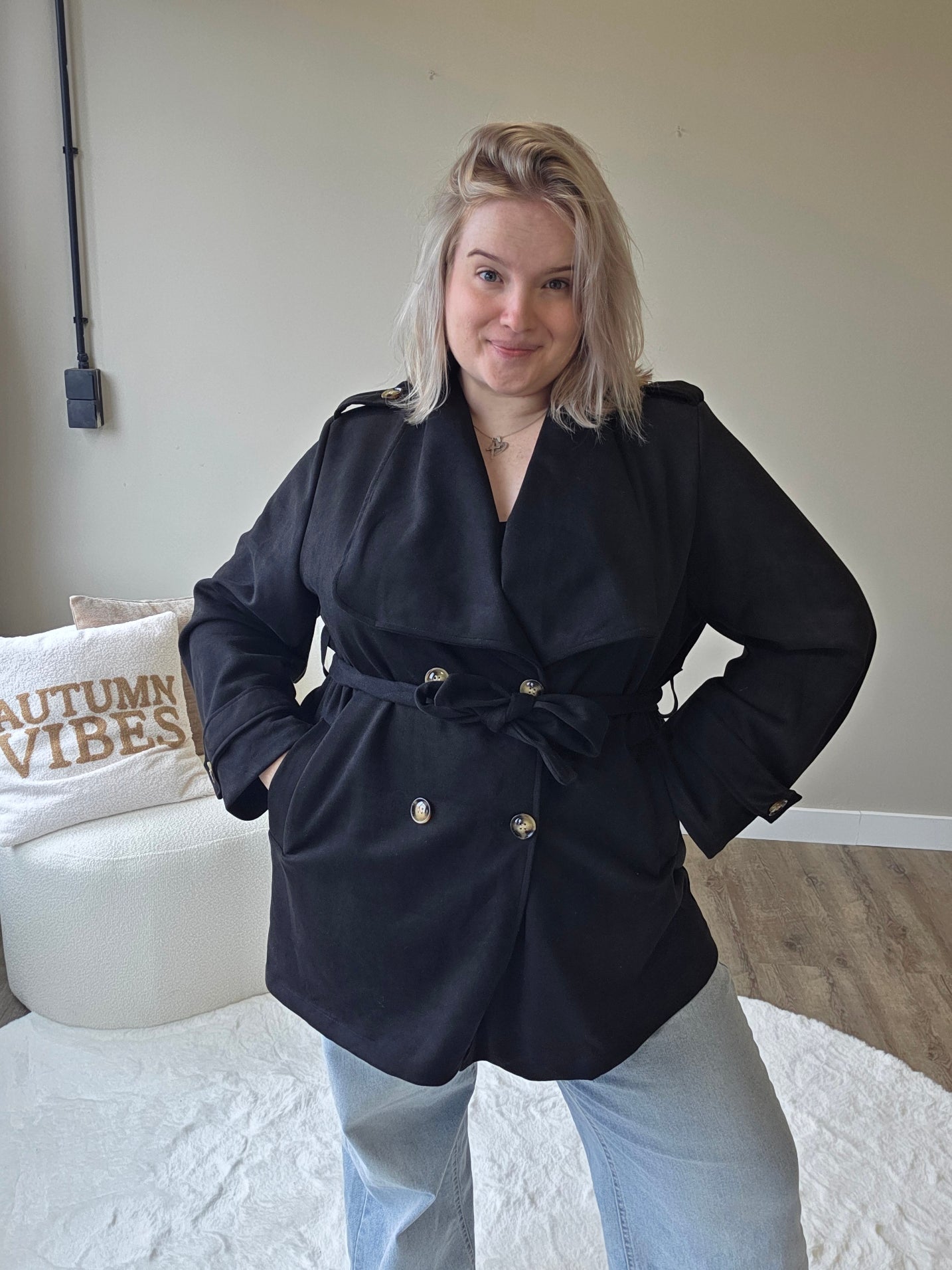 Suède Trenchcoat Short (In 3 kleuren)