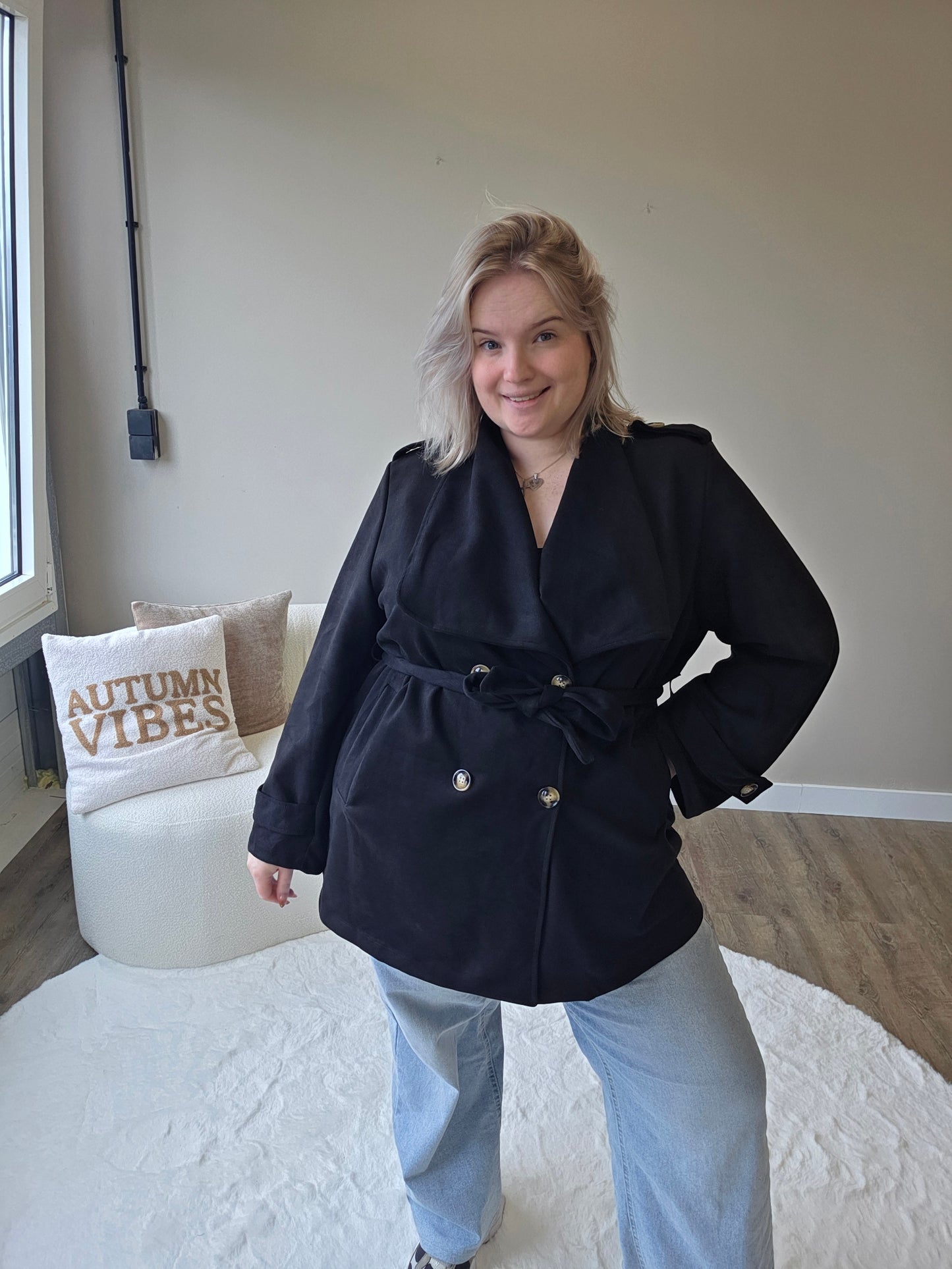 Suède Trenchcoat Short (In 3 kleuren)