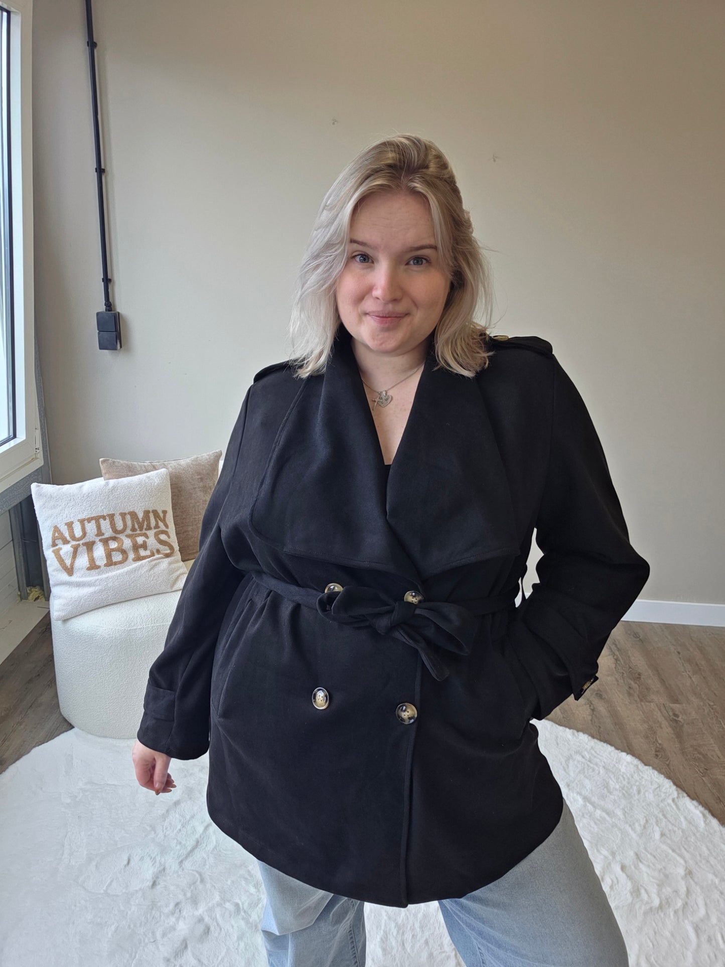Suède Trenchcoat Short (In 3 kleuren)