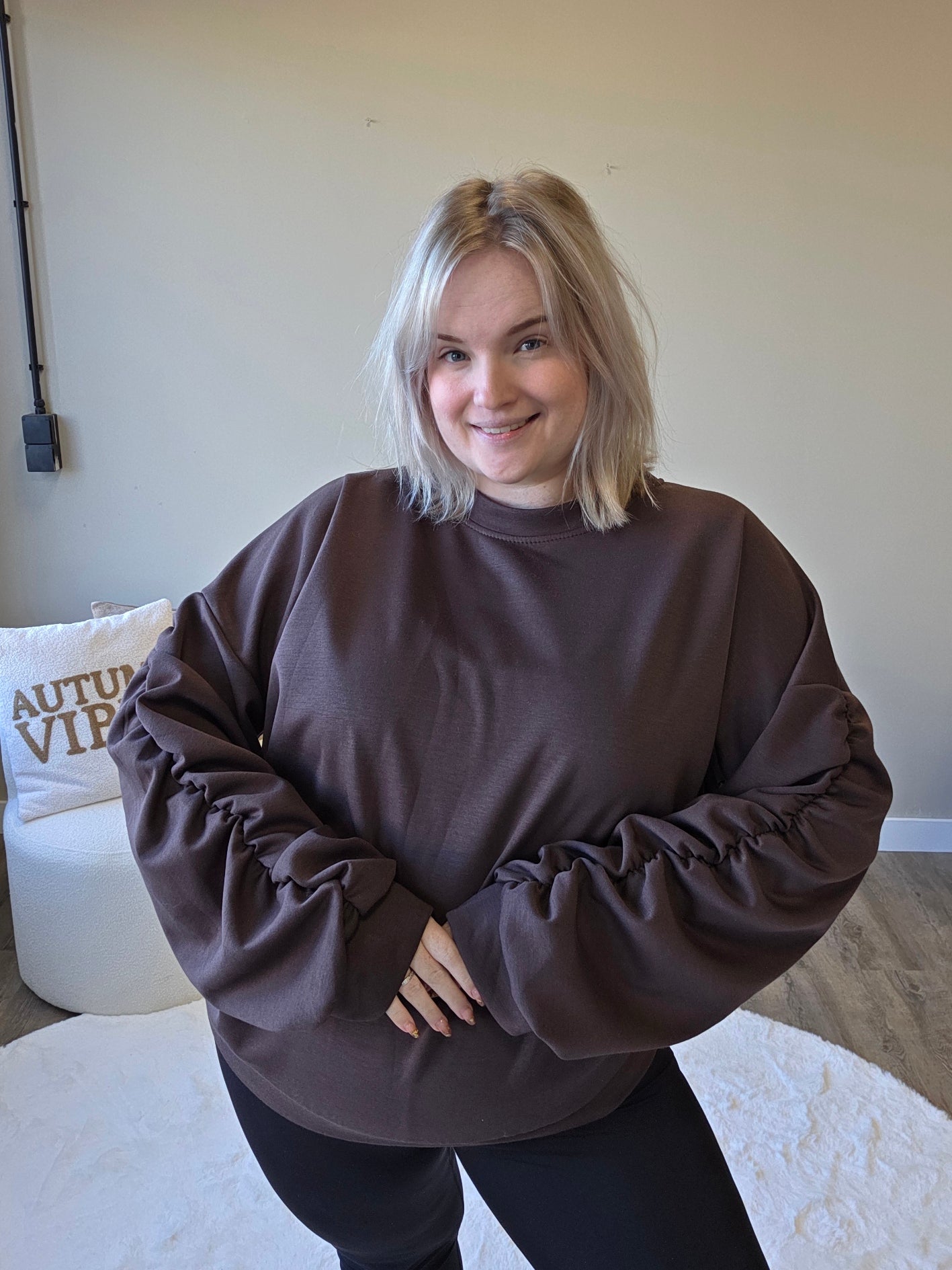 Sweaters Met Geplooide Mouw (In 3 kleuren)