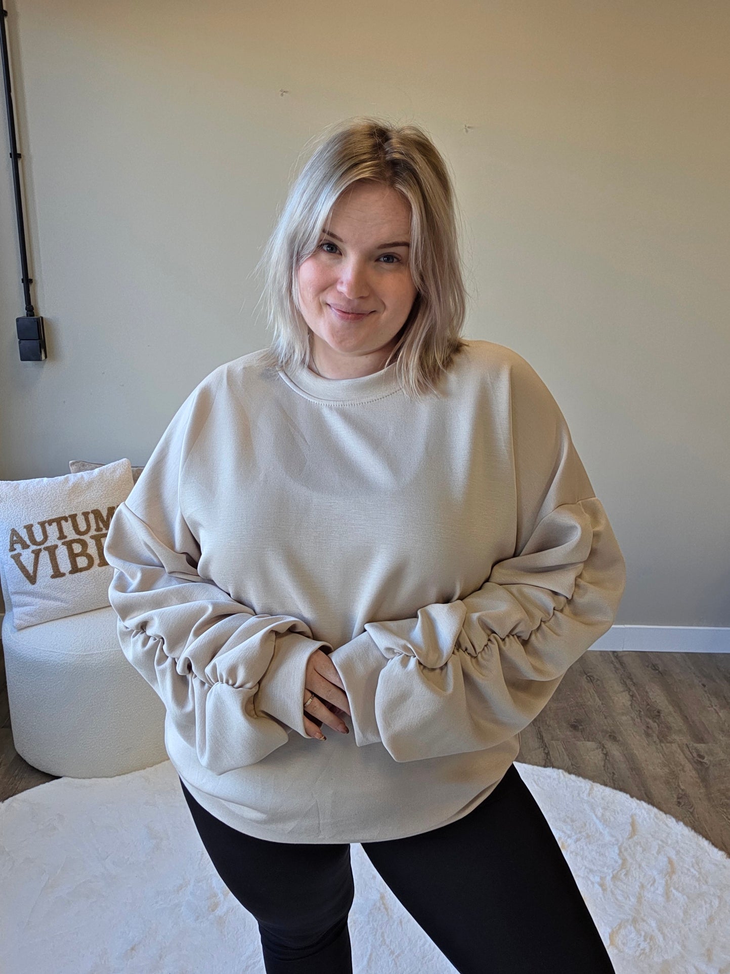 Sweaters Met Geplooide Mouw (In 3 kleuren)