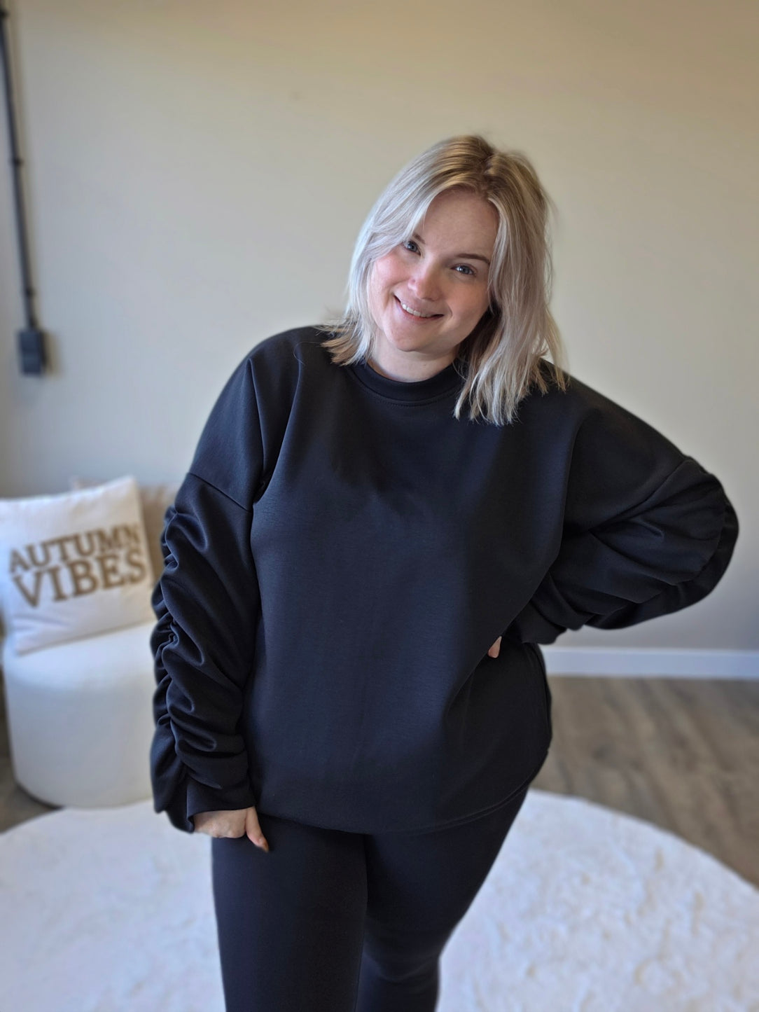 Sweaters Met Geplooide Mouw (In 3 kleuren)