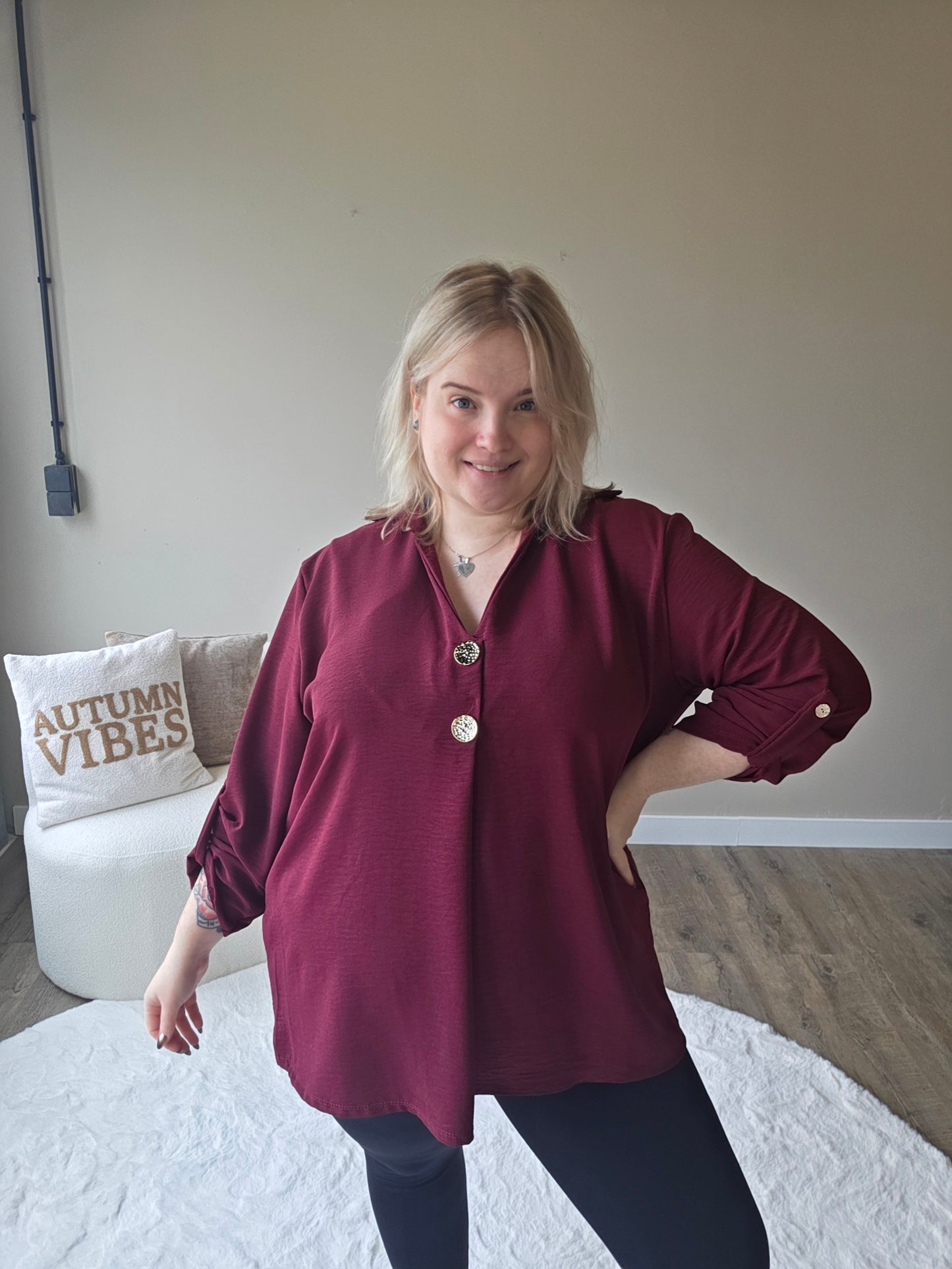 Button Blouse (In 2 kleuren)