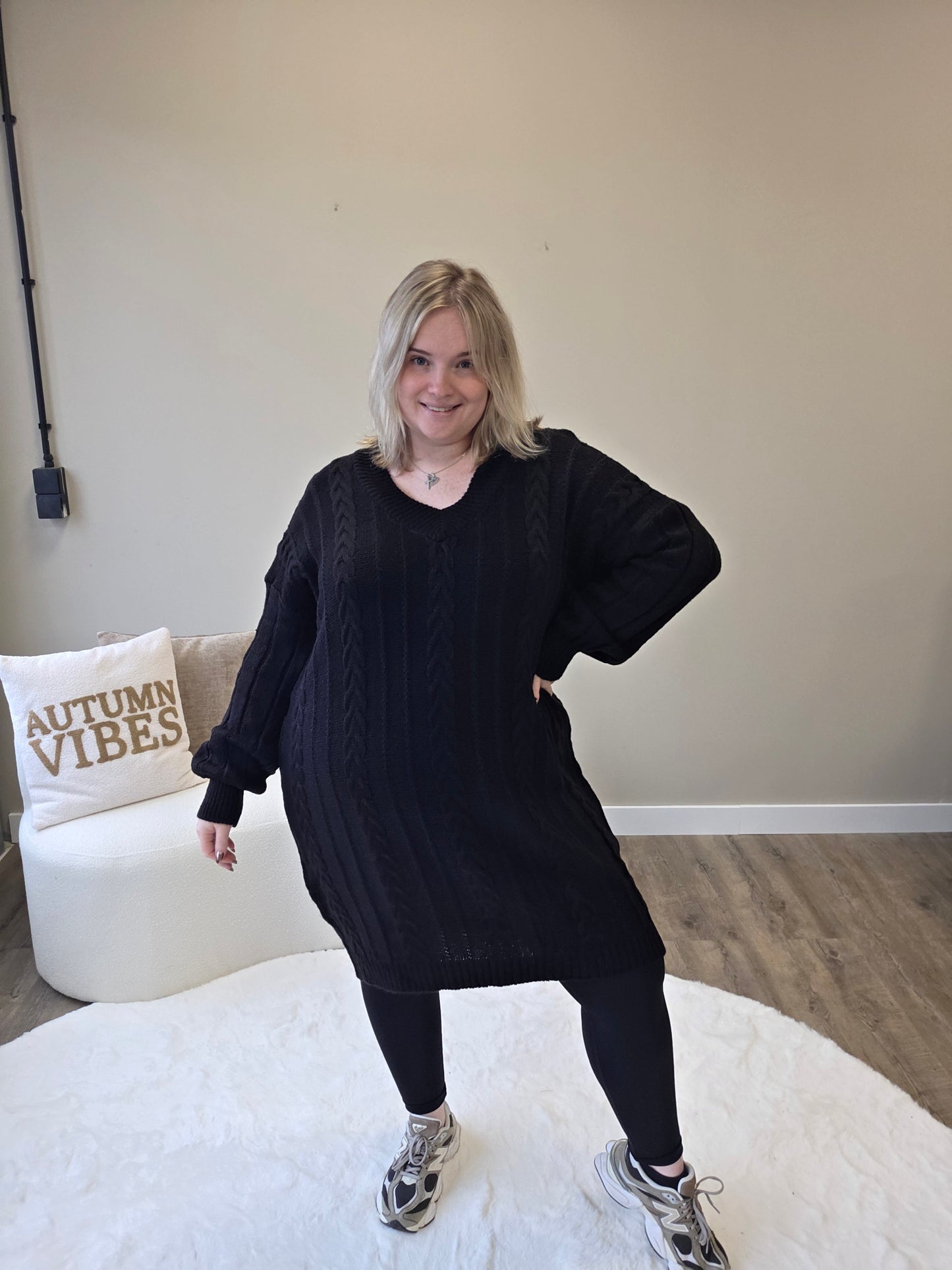 V-hals Knit Dress (In 2 kleuren)