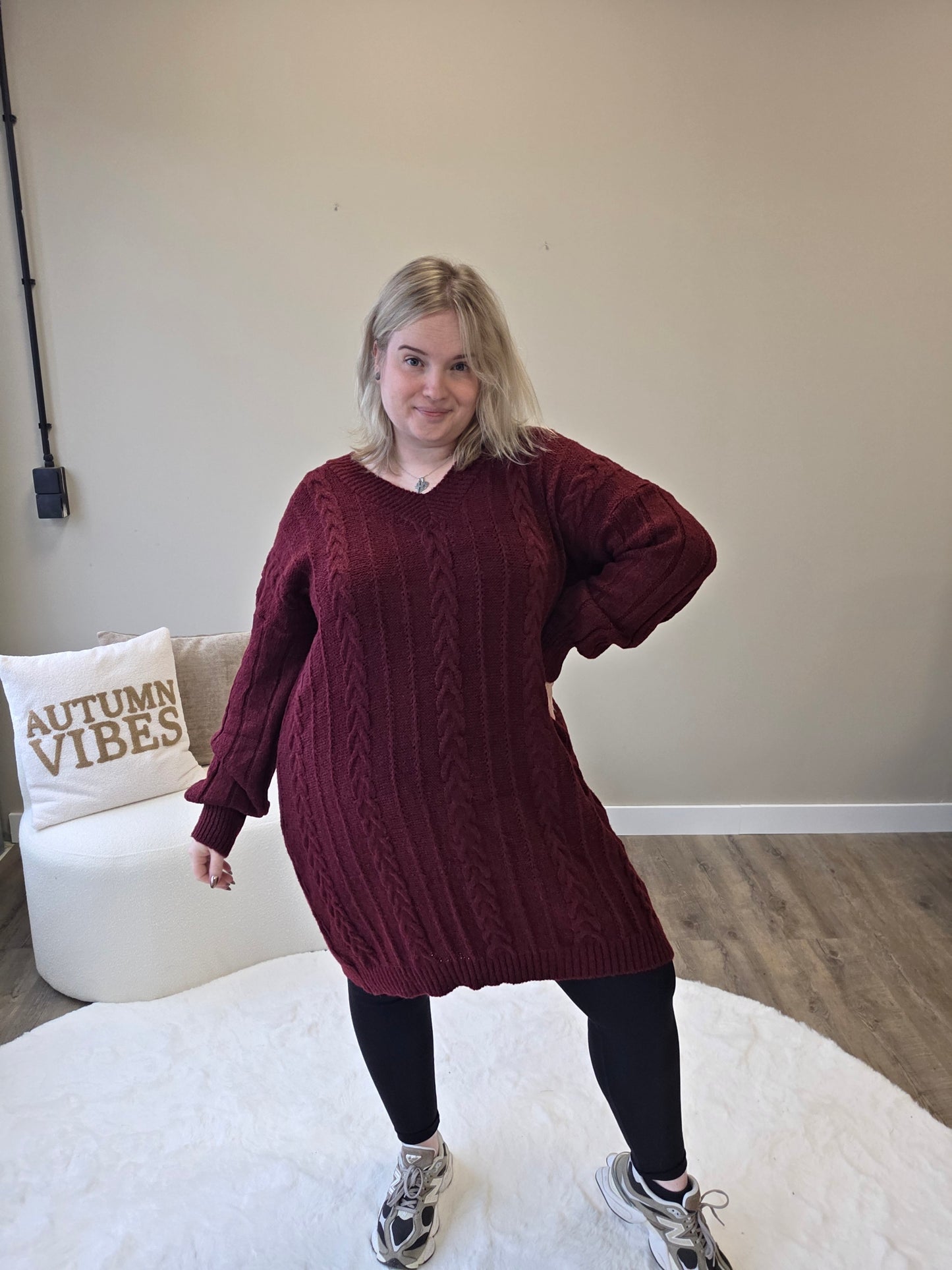 V-hals Knit Dress (In 2 kleuren)