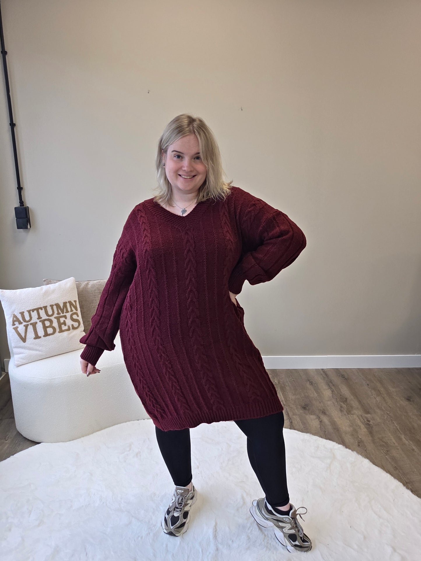 V-hals Knit Dress (In 2 kleuren)