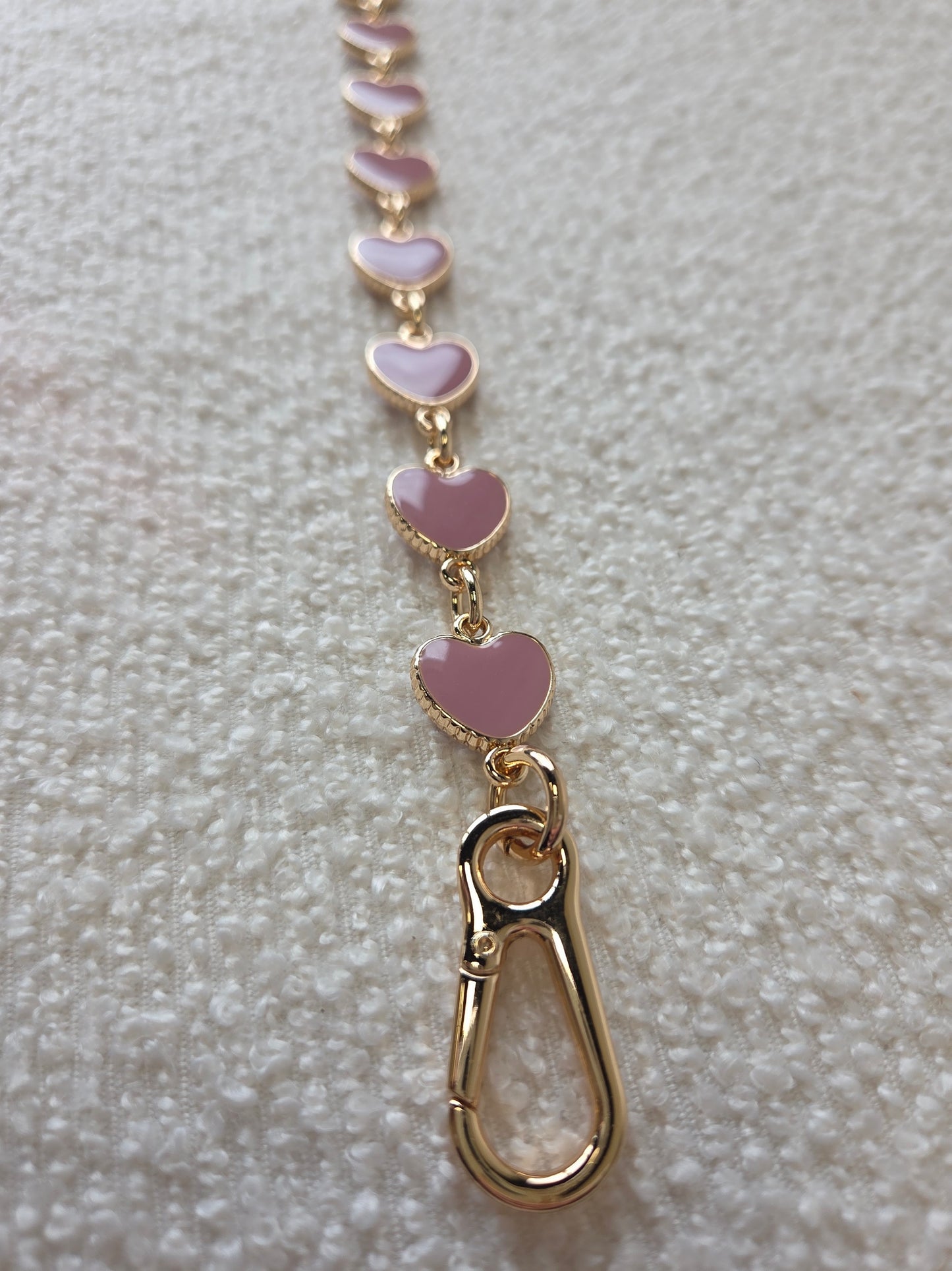 Bag Charm Heart Blush Pink