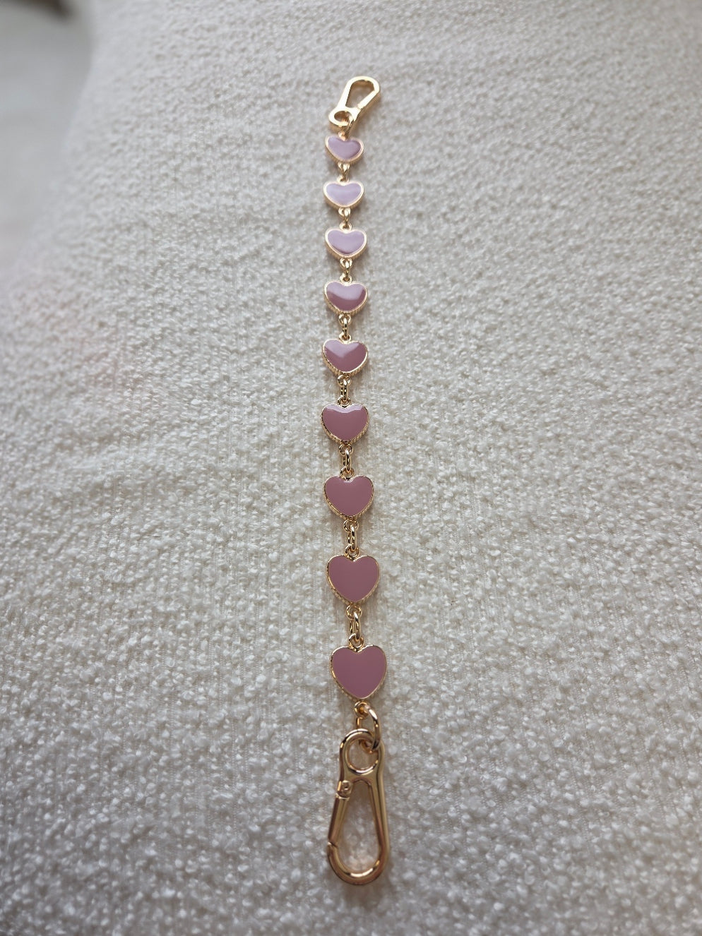 Bag Charm Heart Blush Pink