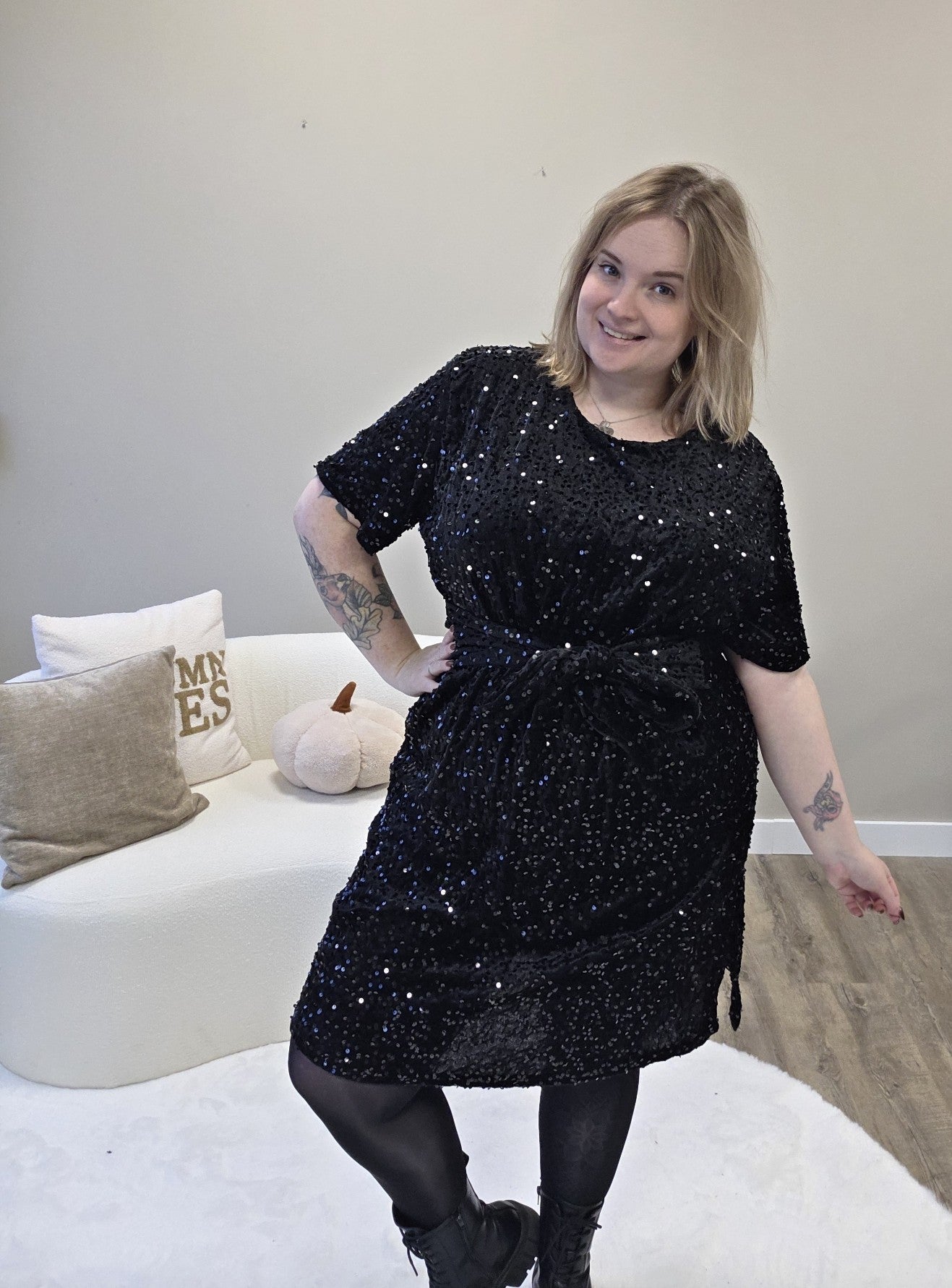 Pailletten jurk (In 3 kleuren)