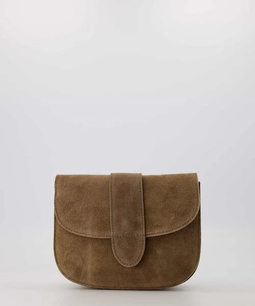 Maan Real Leather Suede Bag Taupe