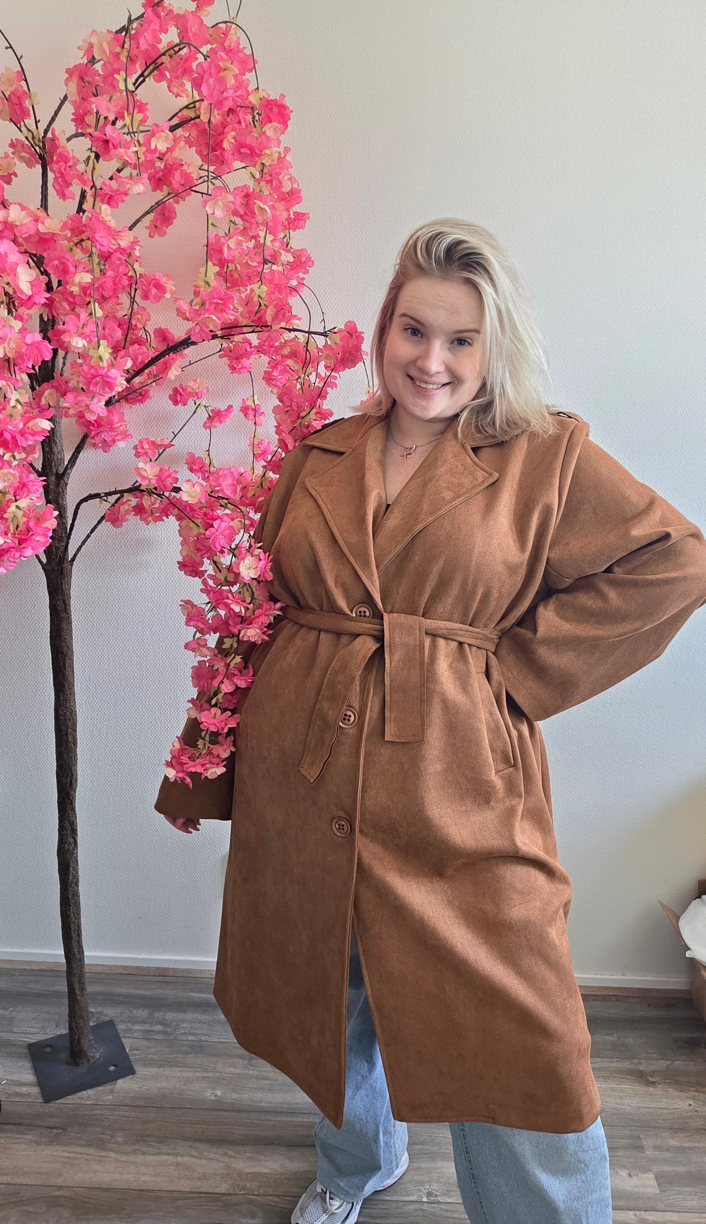 Suede Look Trench (In 2 kleuren)