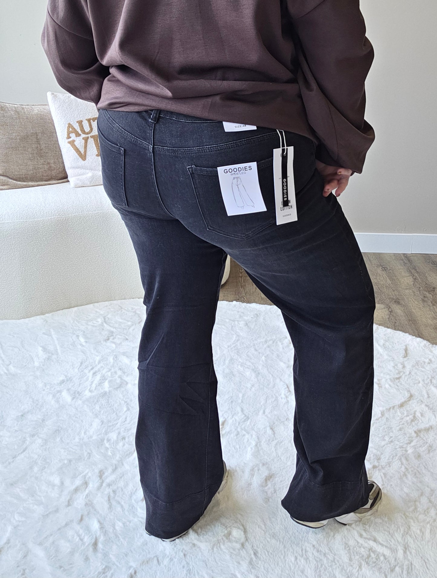 Goodies Dark Grey Wideleg Jeans | DJ2723