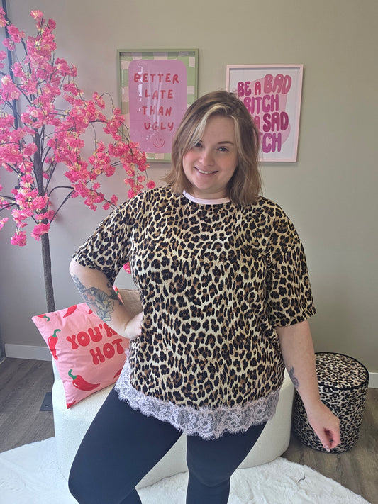 Panter lace Tee's (In 2 kleuren)