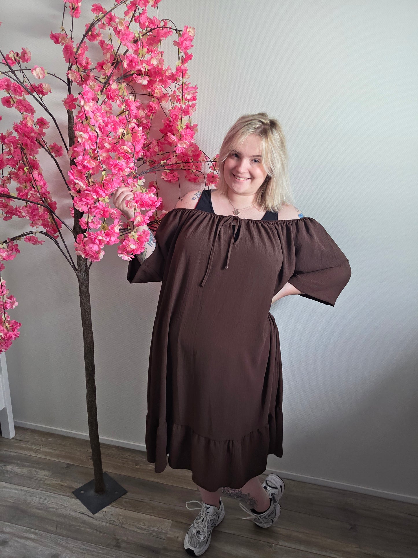 Off Shoulde print Dress (In 5 kleuren)
