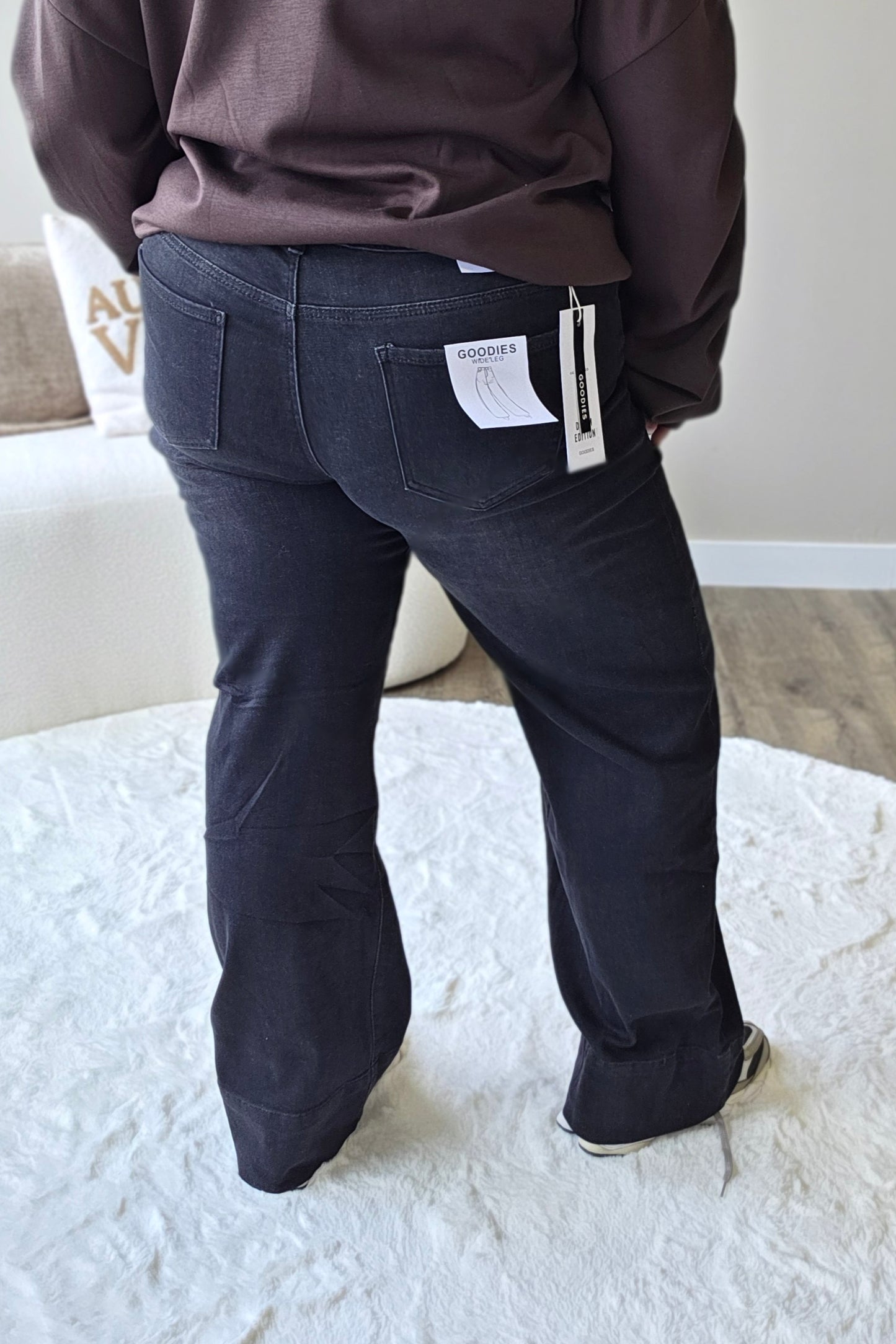 Goodies Dark Grey Wideleg Jeans | DJ2723