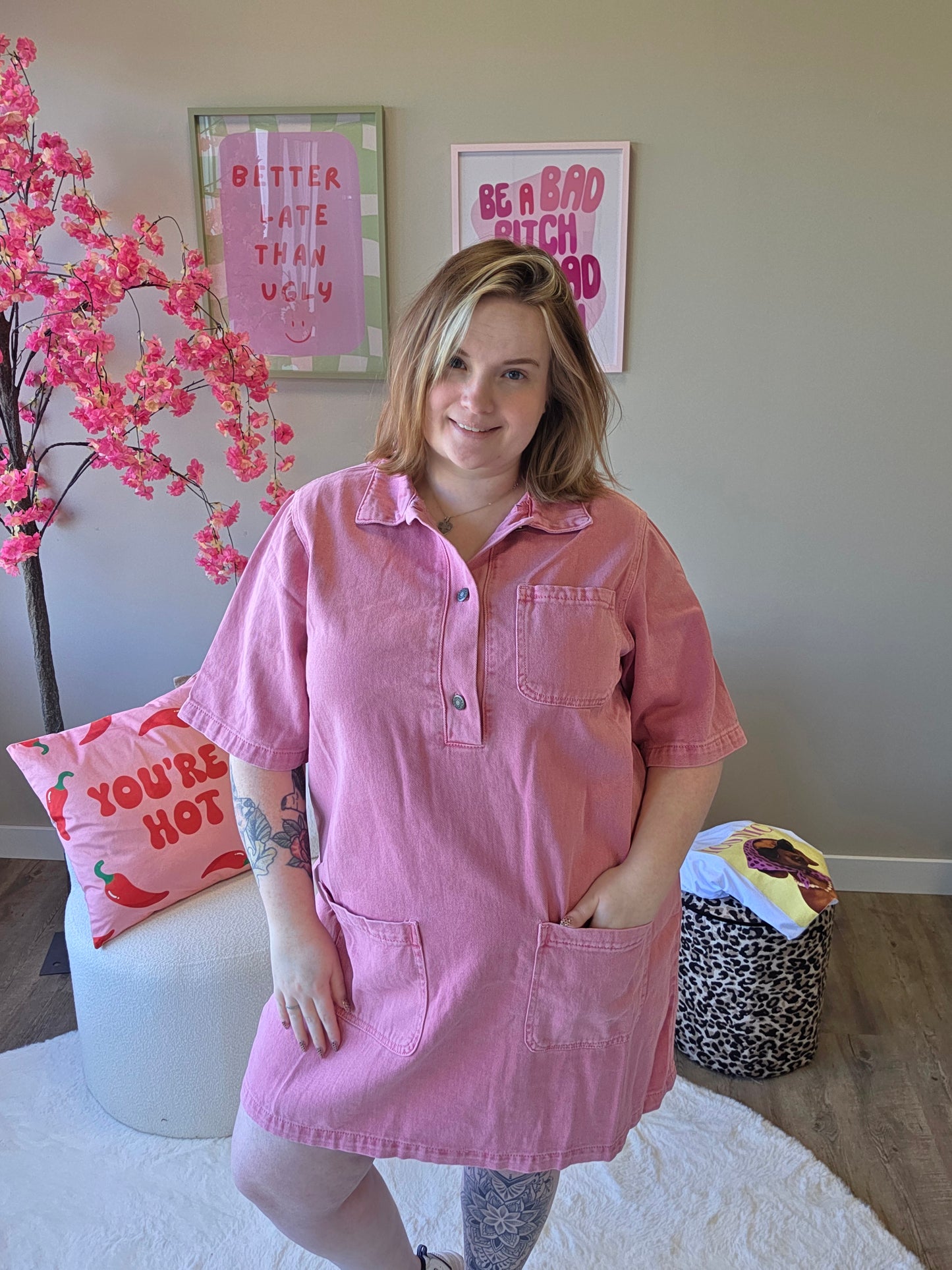 Jeans Jurkje Roze
