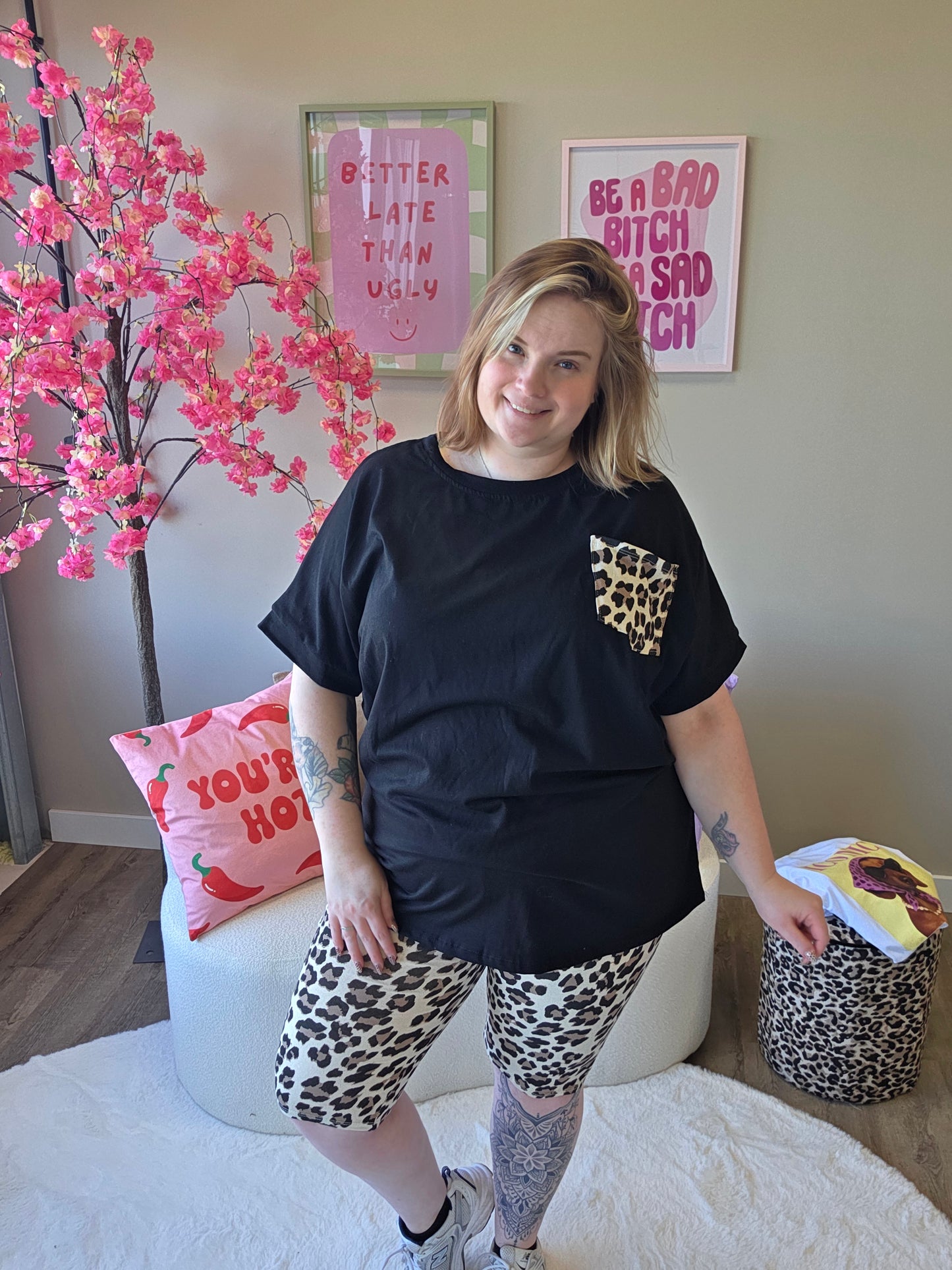 Lounge set leopard kort