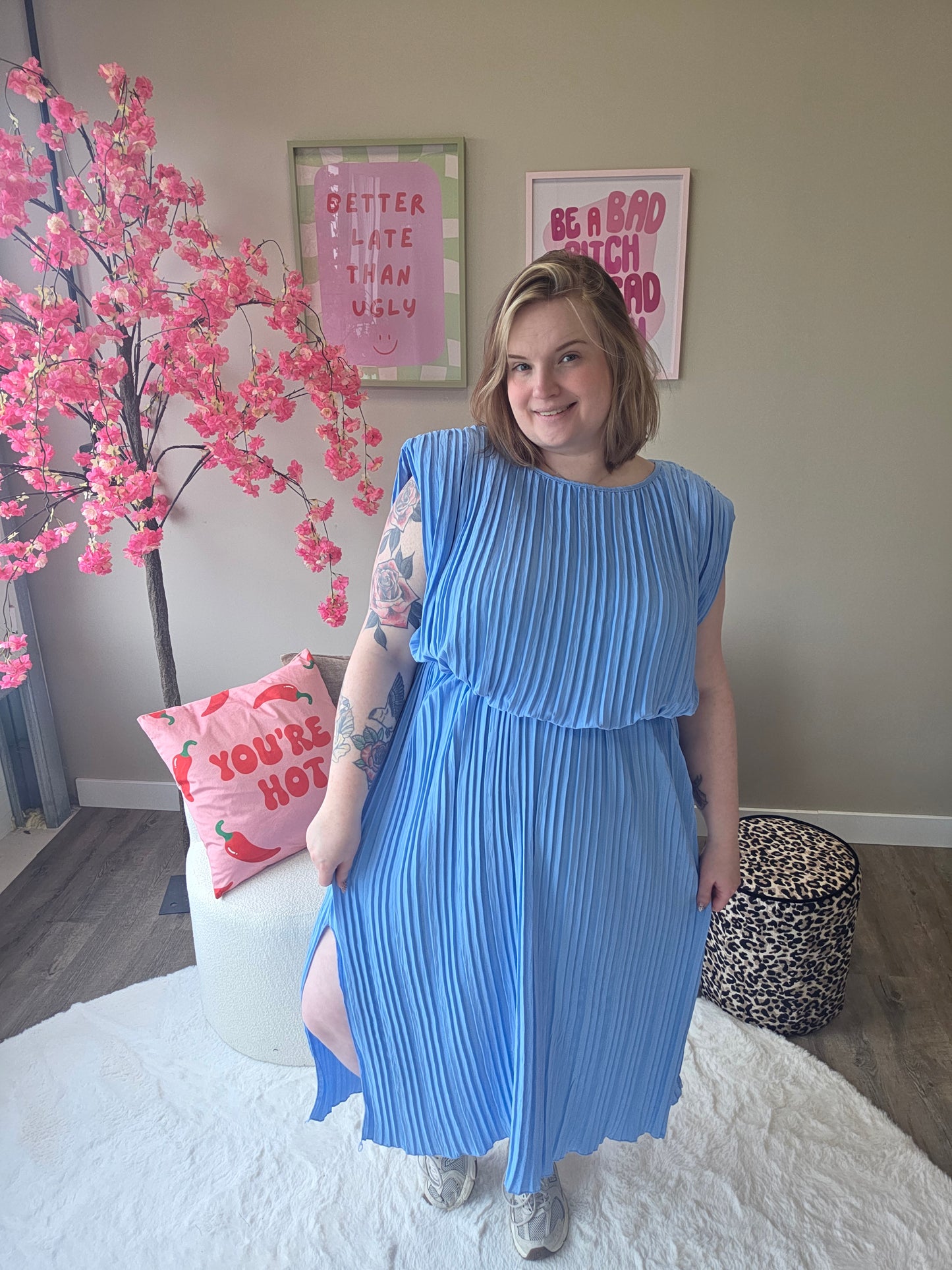 Plissé Jurken (in 4 kleuren)