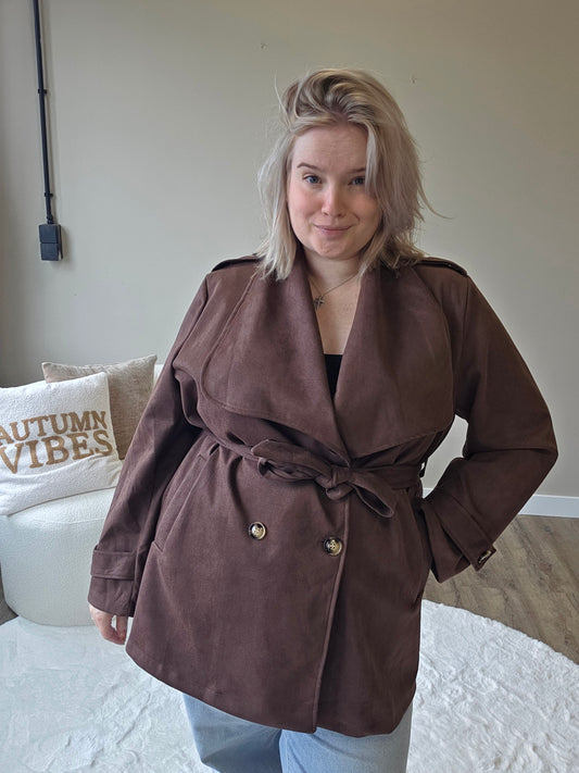 Suède Trenchcoat Short (In 3 kleuren)