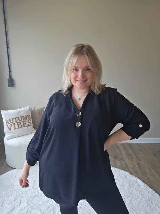 Button Blouse (In 2 kleuren)
