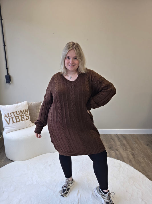 V-hals Knit Dress (In 2 kleuren)