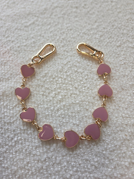 Bag Charm Heart Blush Pink
