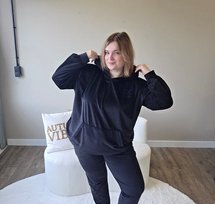 NC Loungewear Samtanzug, Schwarz