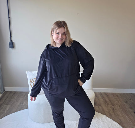 NC Loungewear Samtanzug, Schwarz