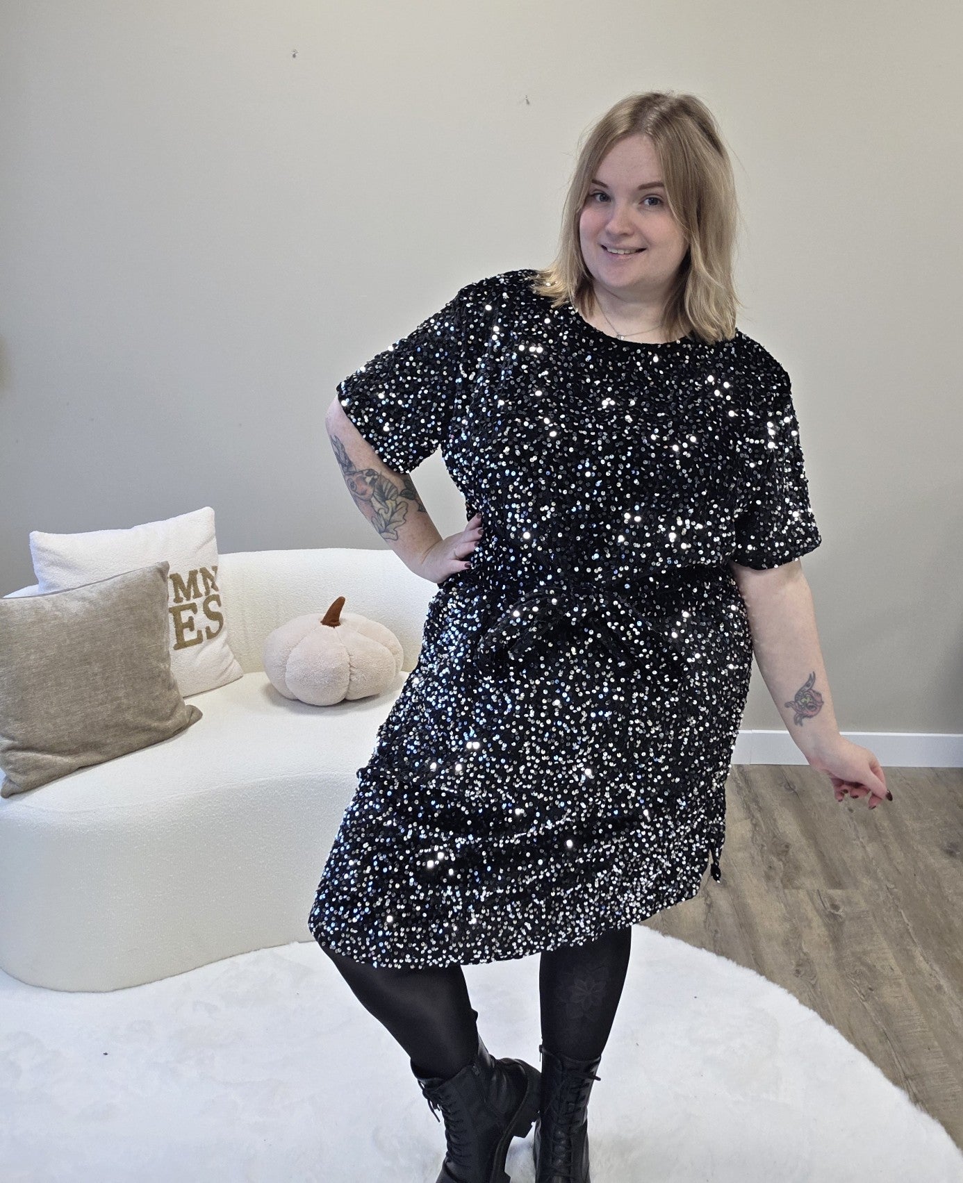 Pailletten jurk (In 3 kleuren)