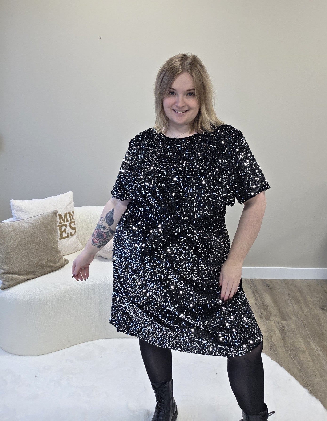 Pailletten jurk (In 3 kleuren)