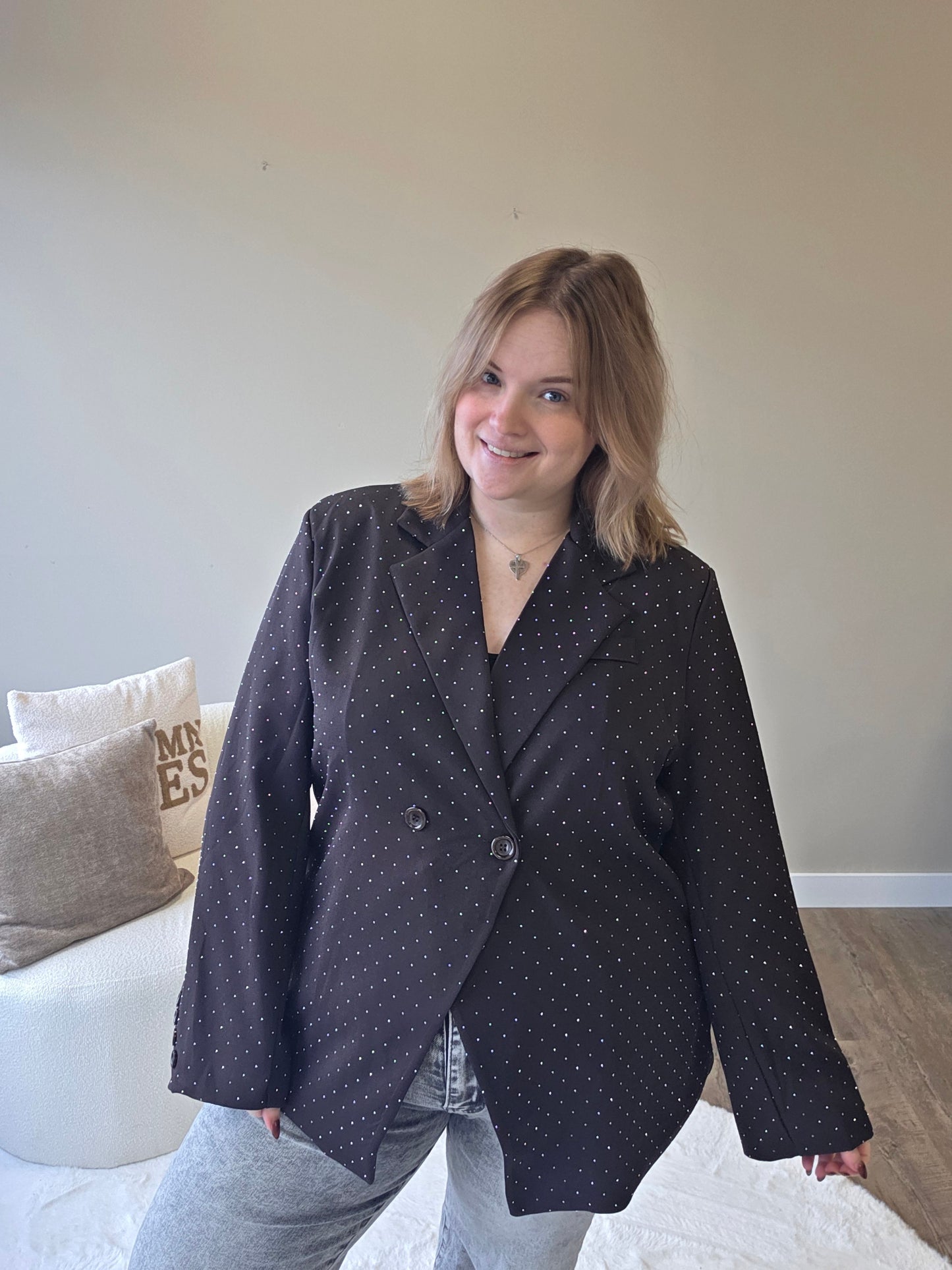 Basic Stras Blazer in (In 3 kleuren)