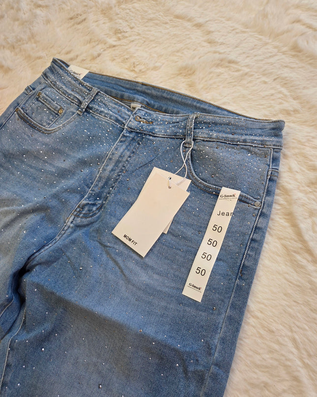 G-Smack Momfit Glitter Jeans Lichtblauw| SM1071-5