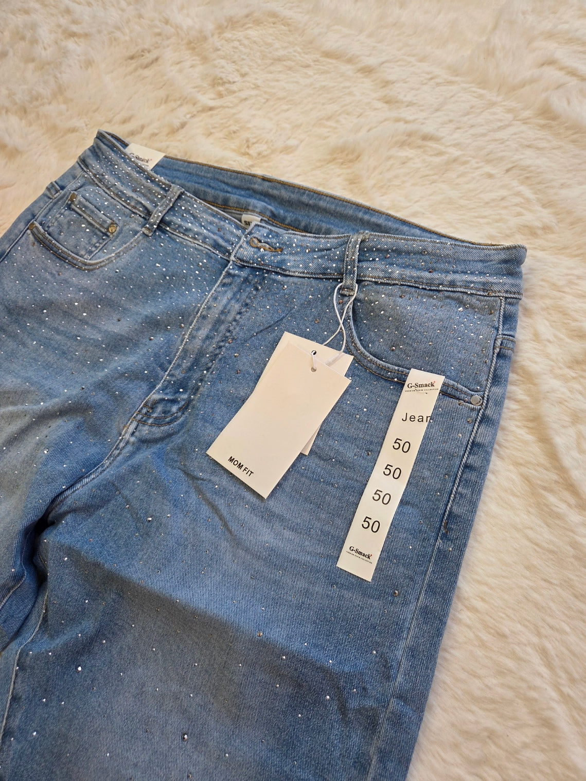 G-Smack Momfit Glitter Jeans Lichtblauw| SM1071-5