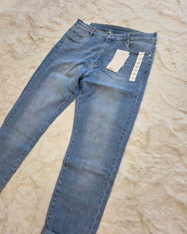 G-Smack Momfit Glitter Jeans Lichtblauw| SM1071-5