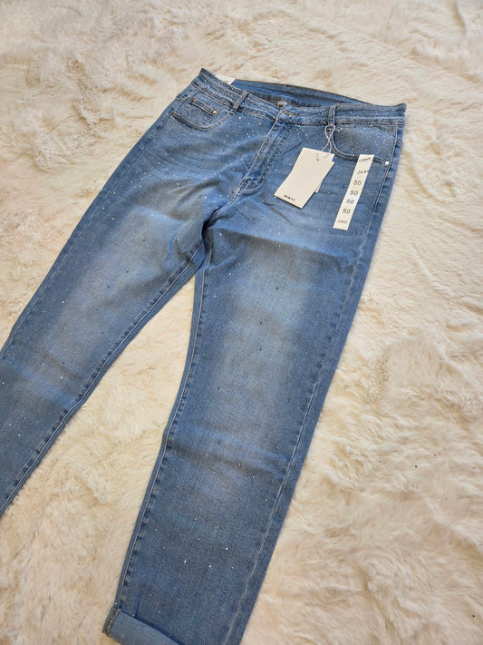 G-Smack Momfit Glitter Jeans Lichtblauw| SM1071-5