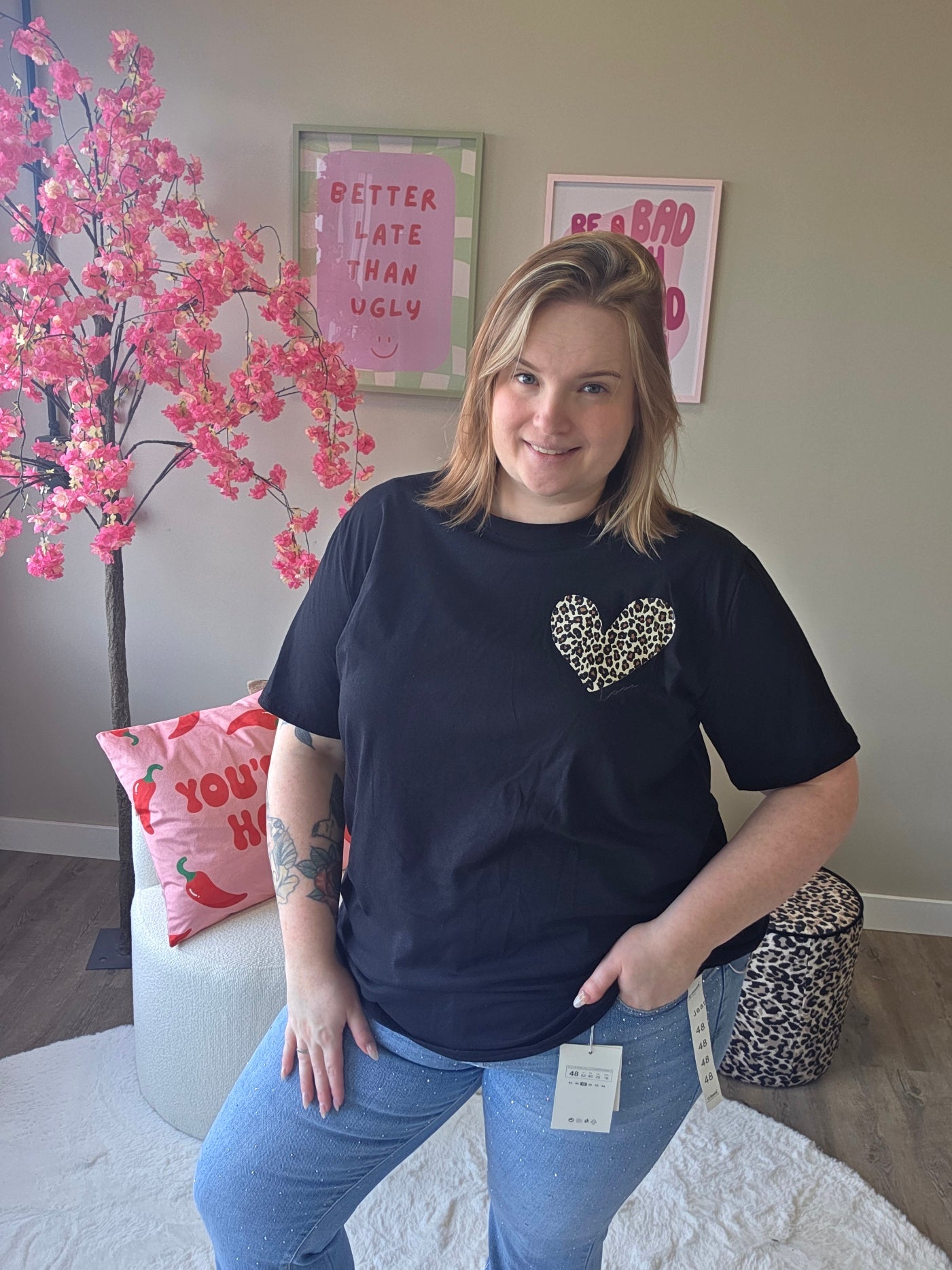 Leopard Amour Tee (In 3 kleuren)