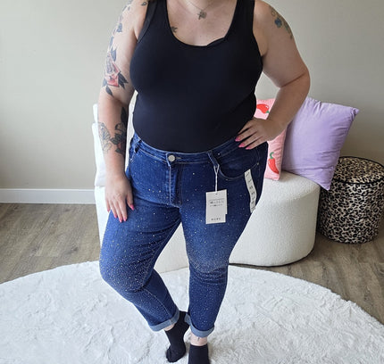 G-Smack Glitter Mom Jeans Blauw (SN173)