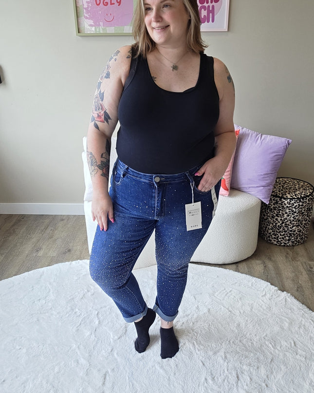 G-Smack Glitter Mom Jeans Blauw (SN173)