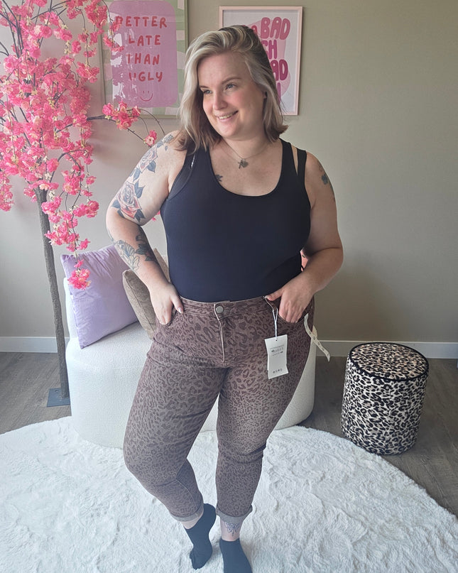 S-smack mom jeans panter bruin | ZN284