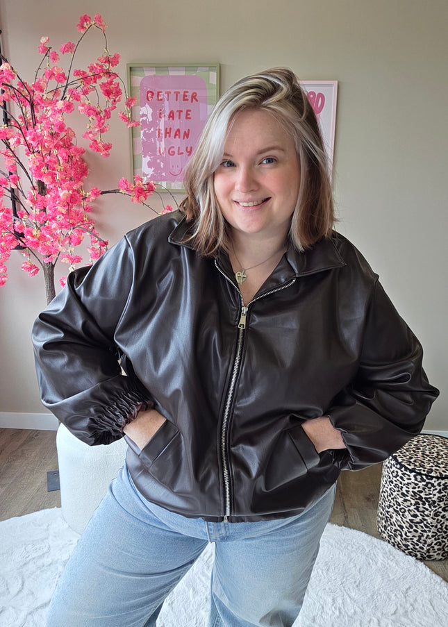 Leatherlook Bombers (In 3 kleuren)