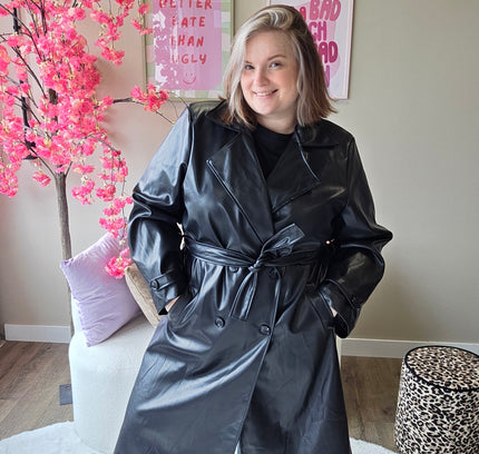 Leather look Trenchcoats (In 3 kleuren)