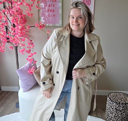 Leather look Trenchcoats (In 3 kleuren)