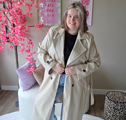 Leather look Trenchcoats (In 3 kleuren)