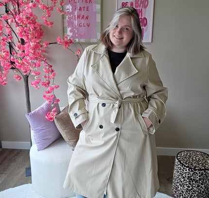 Leather look Trenchcoats (In 3 kleuren)