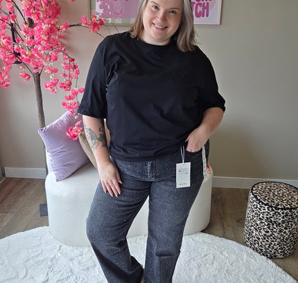 G-Smack Grijze glitter wide leg jeans | ZN-217