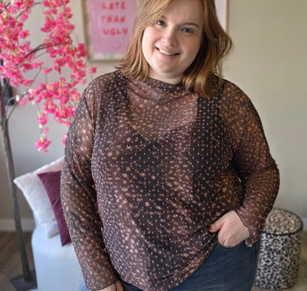 Bambi Mesh tops met rhinestones (In 3 kleuren)