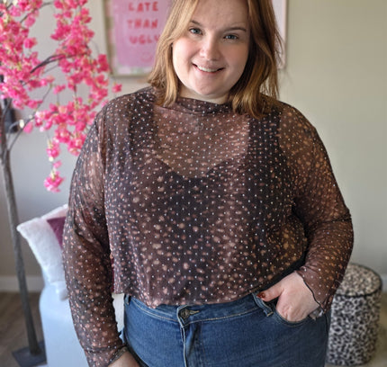 Bambi Mesh tops met rhinestones (In 3 kleuren)
