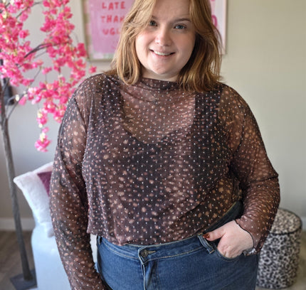 Bambi Mesh tops met rhinestones (In 3 kleuren)